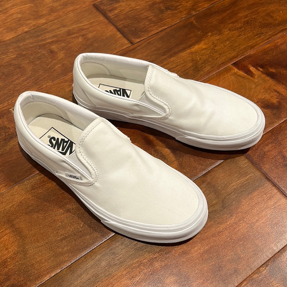 Vans White Slip-on Sneakers size 8.5